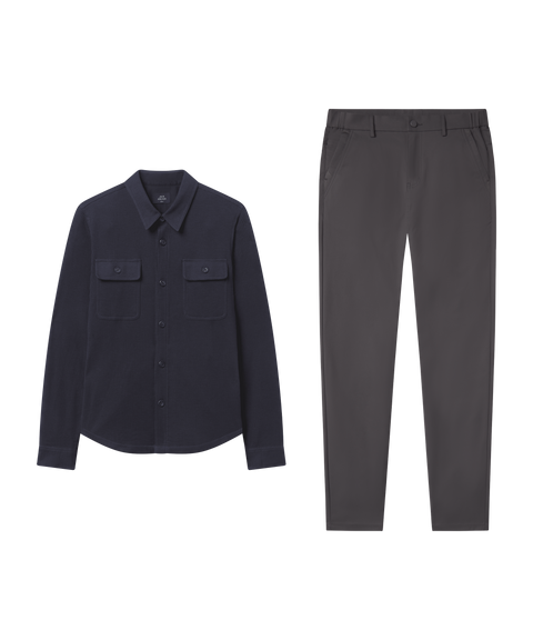 Foundry Waffle Overshirt Midnight – Work outfit