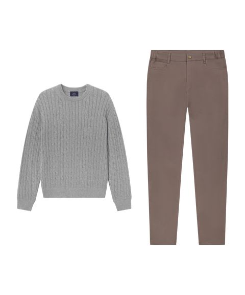 Hudson Cable Knit Sweater Medium Heather Gray – Weekend outfit