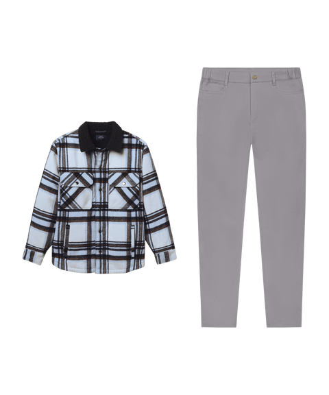 Sherpa Lined Plaid Jacket Winter Mist – Weekend outfit