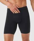 Jetsetter Boxer Briefs in black with a supportive pouch, made of smooth MicroModal fabric.