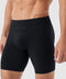 Jetsetter Boxer Brief in black, featuring MicroModal fabric with a supportive pouch and flat leg seams for comfort.