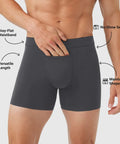 Man wearing Jetsetter Boxer Briefs with stay-flat waistband and no-show seams.
