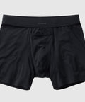 Jetsetter Boxer Brief in black made from smooth MicroModal® fabric with a supportive Zero-G pouch and horizontal fly.