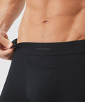 Jetsetter Boxer Brief in black with comfortable waistband and supportive pouch.